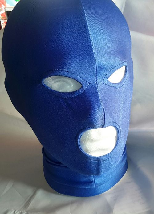 Stretch Hood Eye And Mouth Holes Blue